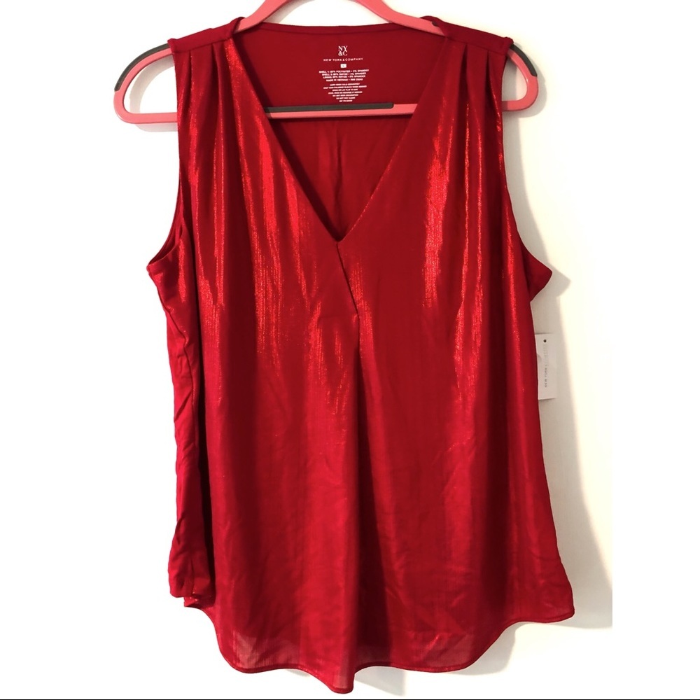 SHIMMER RED BLOUSE